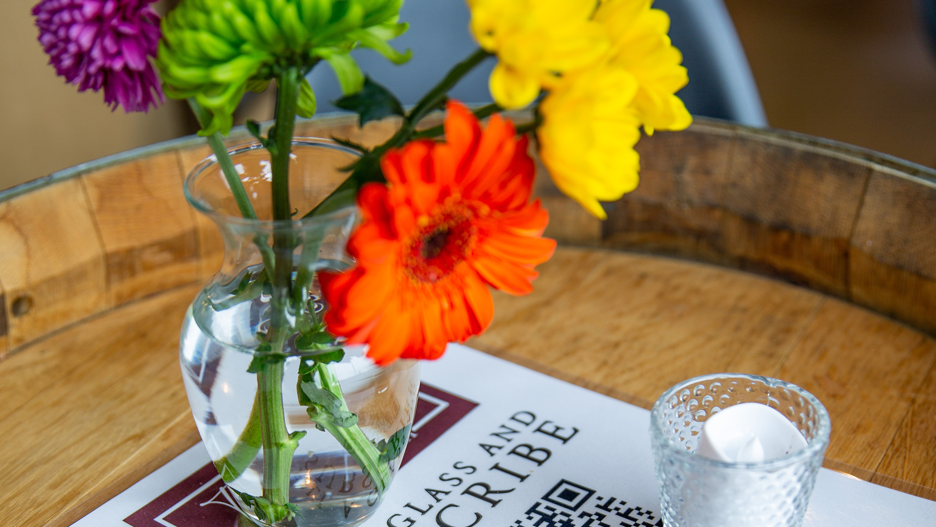 Flowers and wine at The Lounge